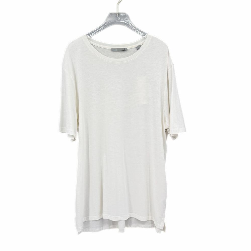 Vince NWT White Crew Neck Cotton Modal Lightweight Short Sleeve Casual Tee